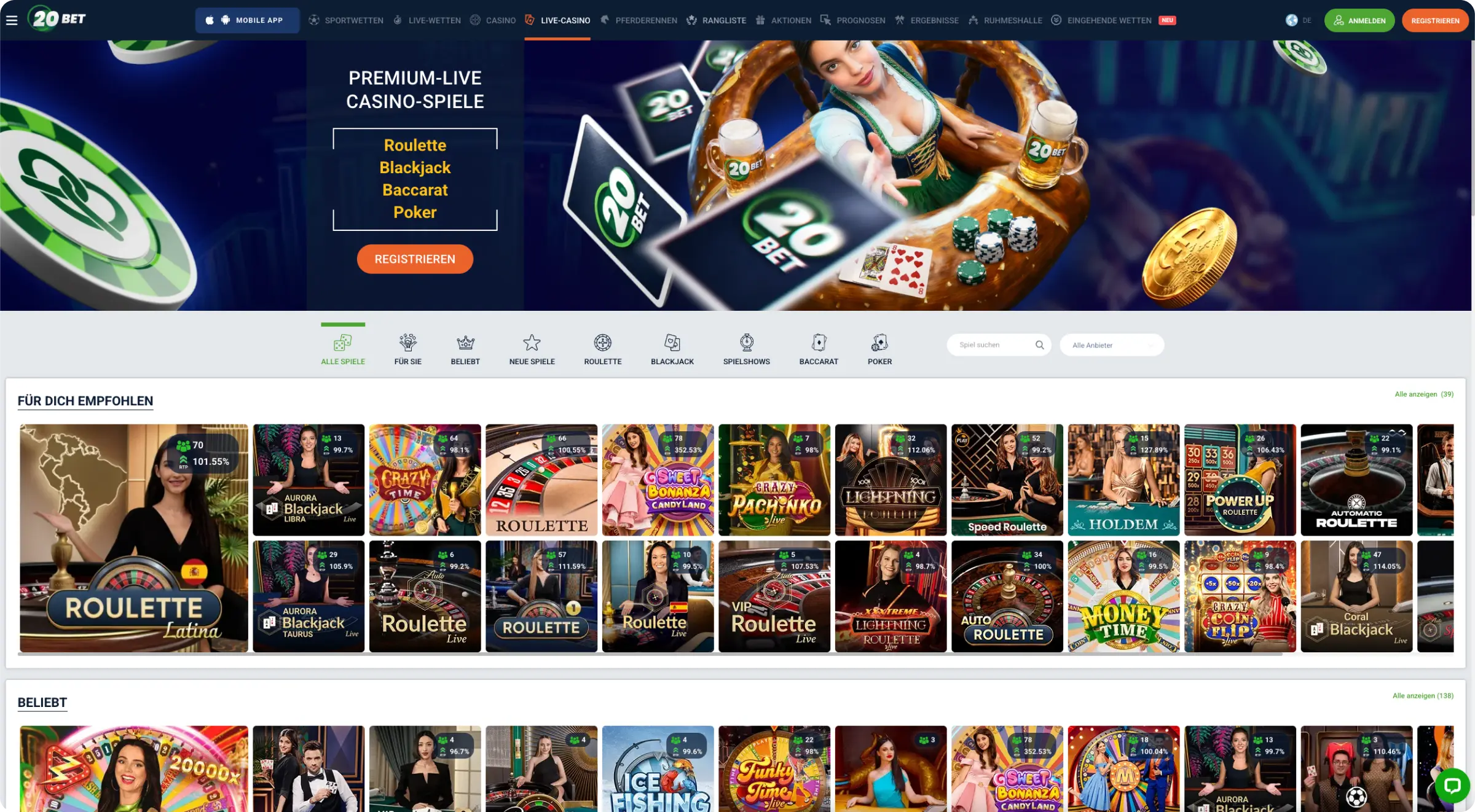 20Bet Live-Casino-Spiele 20Bet Live-Casino-Spiele